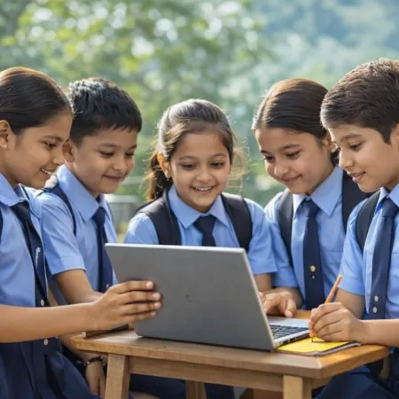 Students engaged in collaborative learning